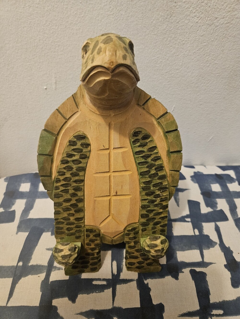 Hand Carved Easel Wooden Turtle Figurine Home Decor Accent